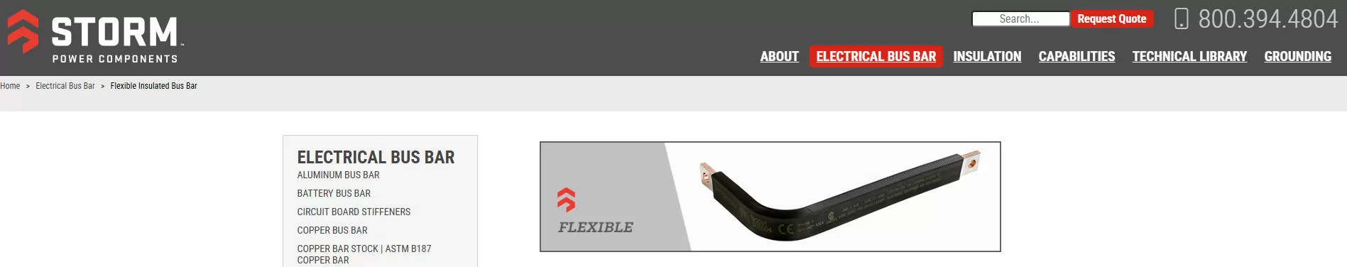 Storm Power Components flexible insulated busbar manufacturer USA