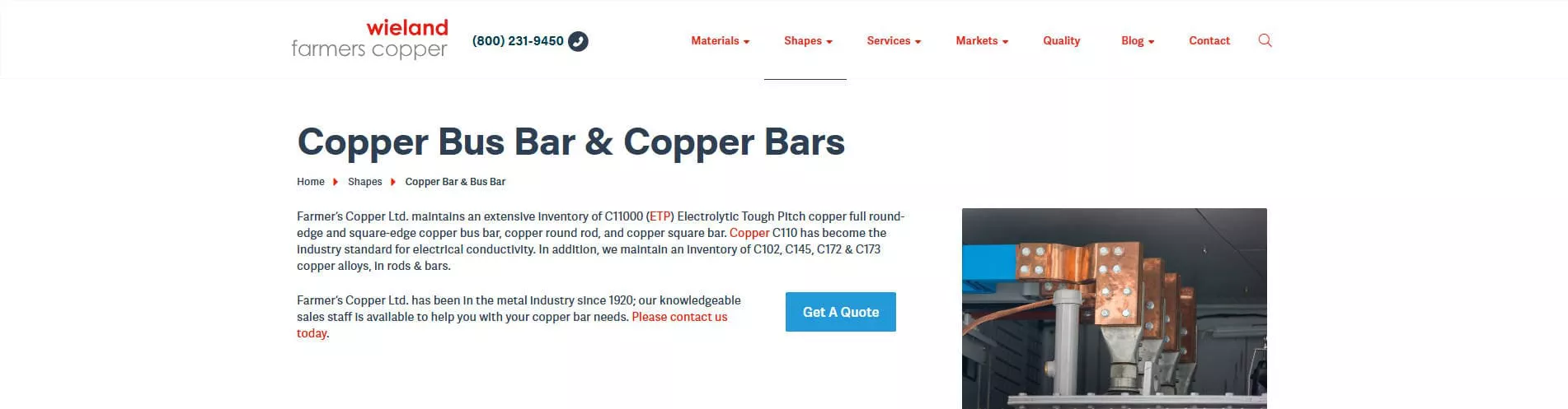 Copper Busbar Supplier and Fabrication Manufacturer - Farmers Copper