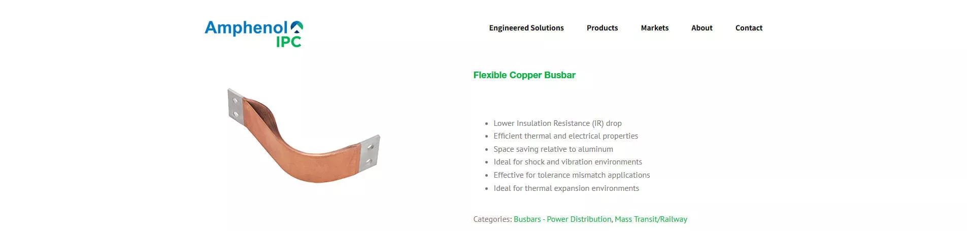 Amphenol IPC Flexible Copper Busbar Solutions